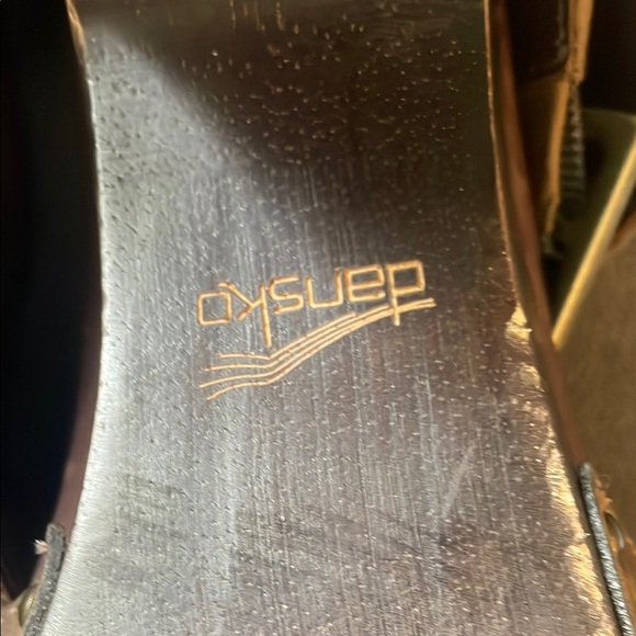 Dansko Ripley Studded Brown Leather Wood Platform Sandal Womens 9.5/40 Euro - Picture 8 of 9